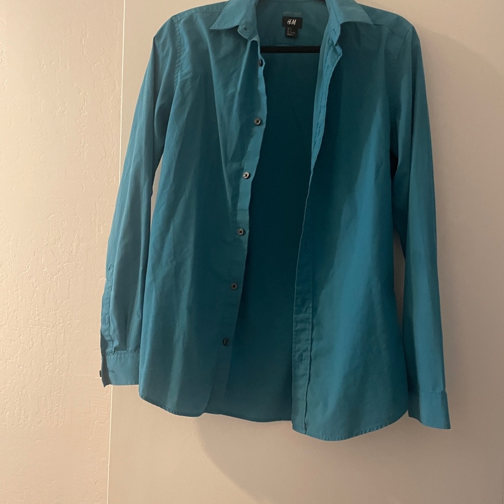 H&M Teal Button-Up Shirt